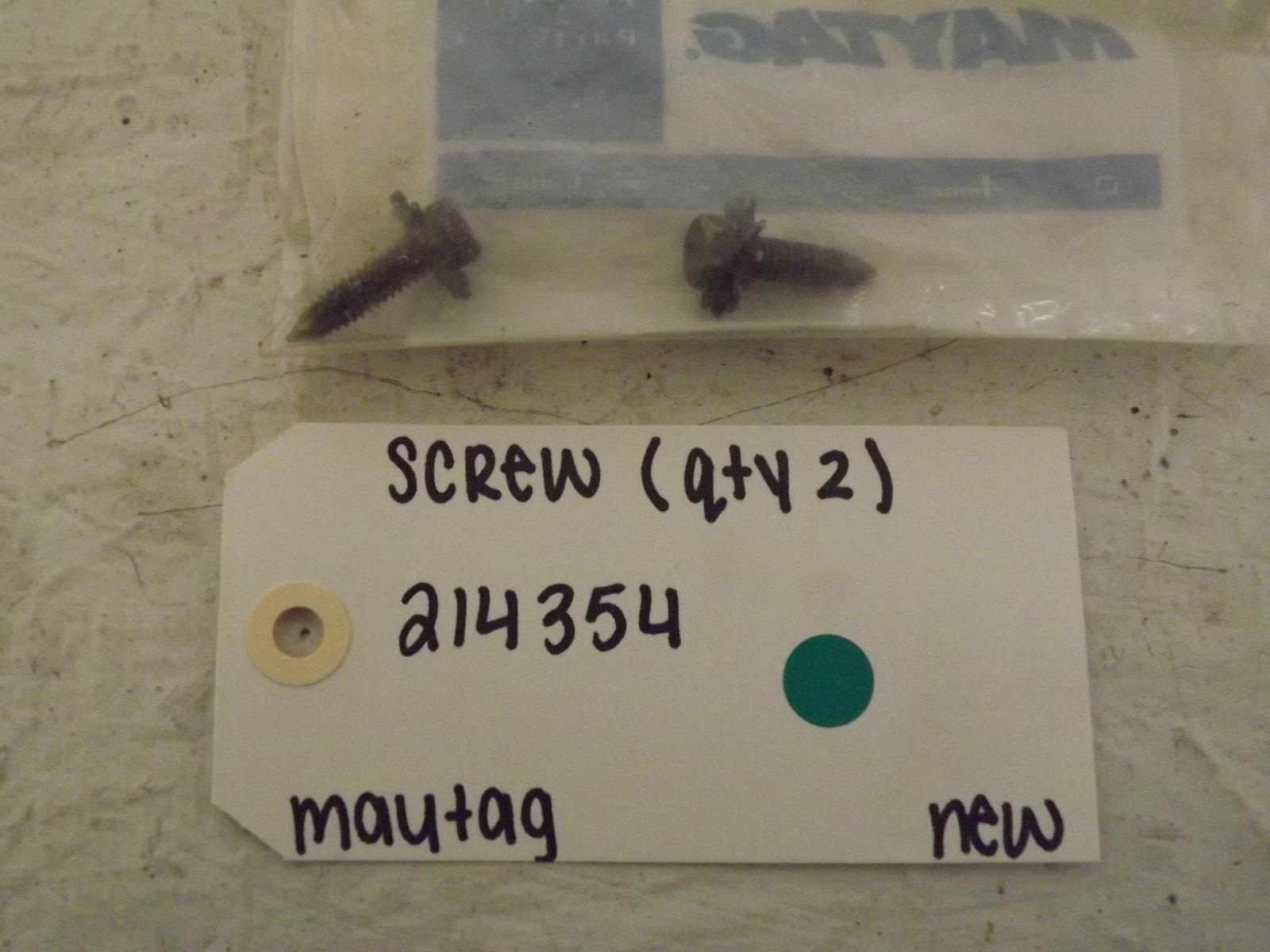 Maytag Dryer 214354 Screw (Qty. 2) New Maytag Dryer 214354 Screw (Qty. 2) New